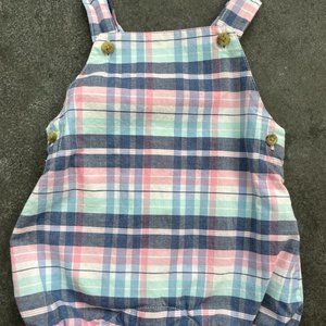 Janie and Jack Plaid Short Romper Size 0-3 Months